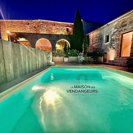La Maison Des Vendangeurs - Table D'Hotes Le Soir Du Jeudi Au Dimanche- Jacuzzi - Balneo Spa - Acces Piscine Pour Toutes Les Chambres Sauf Studio Coquet- Piscine De Mai A Mi-Octobre Martignargues Екстер'єр фото